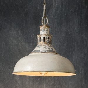 Distressed White Barn Pendant Lamp
