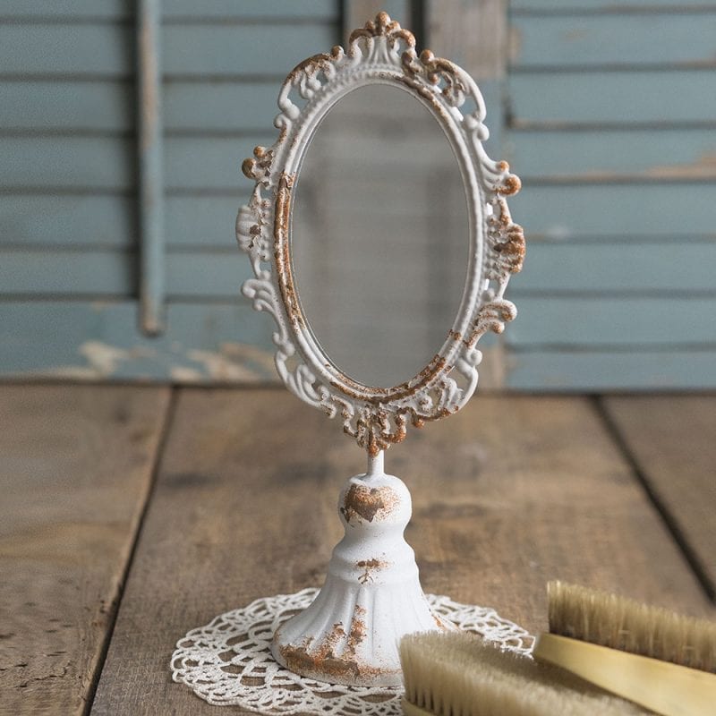 White Victorian Mirror
