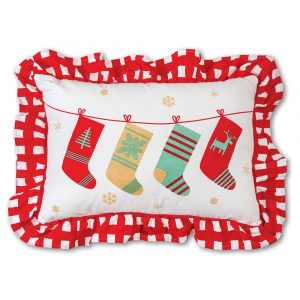 holiday stockings cotton throw pillow