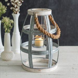 wood and metal seaside lantern