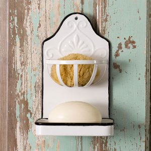 metal wall soap and sponge holder