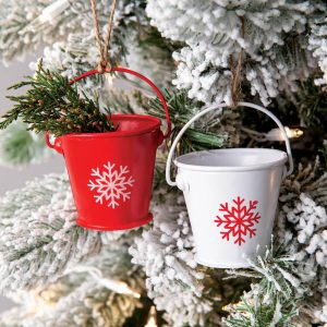 Red and White Bucket Ornaments