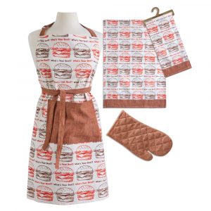 Kitchen Apron, towel and mit